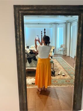 Women's Yellow Maxi Skirt - Lightweight A-Line HM